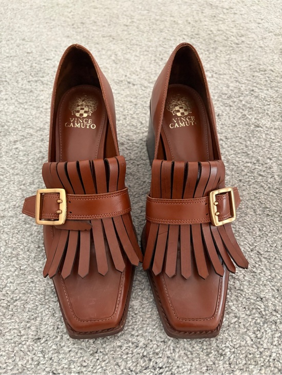 Vince Camuto Shoes - Vince Camuto Sedna Kiltie Block-Heeled Loafer with Fringe and Buckle Women’s 10